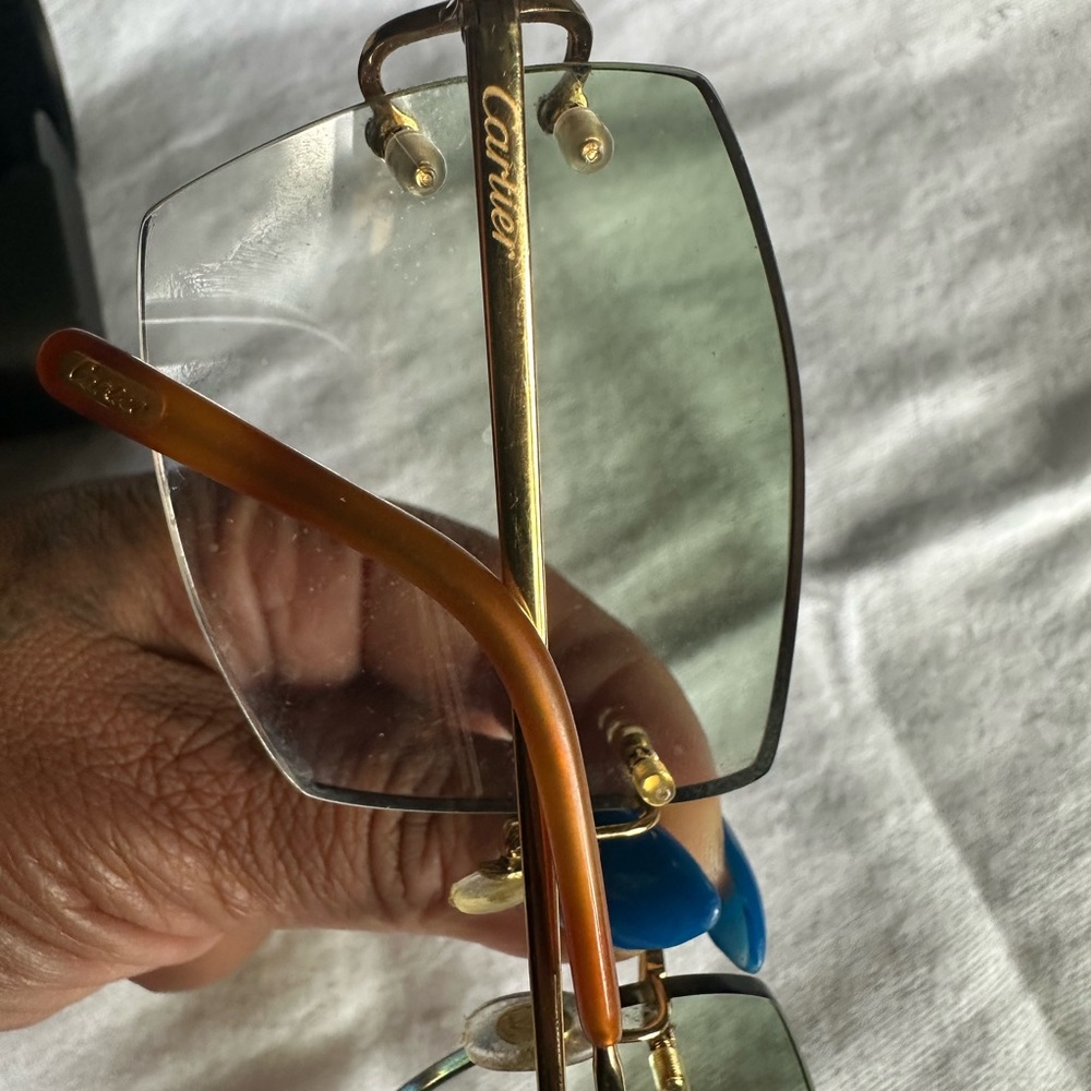 Cartier Gold Frame Sunglasses with Green Lenses - Picture 5 of 11